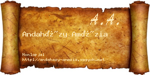 Andaházy Amázia névjegykártya